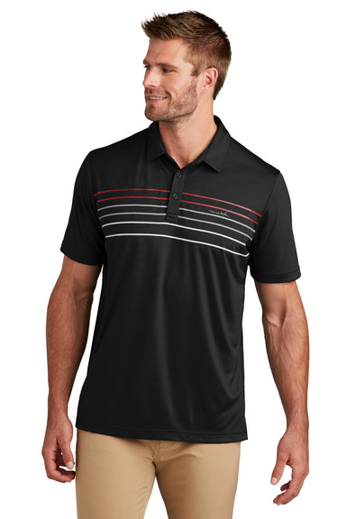 TravisMathew TM1MY400 Mens Coto Performance Wrinkle Resistant Short Sleeve Polo Shirt Black Model Front