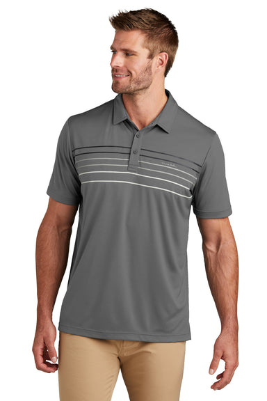 TravisMathew TM1MY400 Mens Coto Performance Wrinkle Resistant Short Sleeve Polo Shirt Dark Grey Model Front