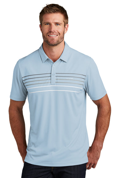 TravisMathew TM1MY400 Mens Coto Performance Wrinkle Resistant Short Sleeve Polo Shirt Heather Kentucky Blue Model Front