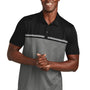 TravisMathew Mens Sunset Blocked Wrinkle Resistant Short Sleeve Polo Shirt - Black/Heather Dark Grey