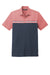 TravisMathew TM1MY401 Mens Sunset Blocked Wrinkle Resistant Short Sleeve Polo Shirt Heather Cardinal Red/Blue Nights Flat Front