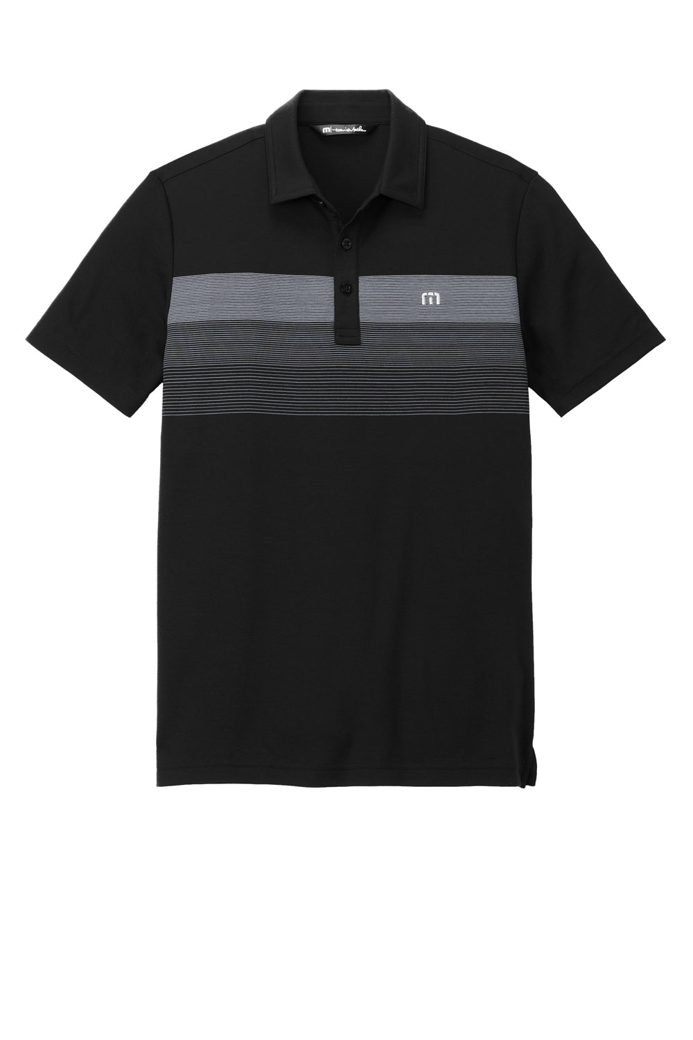 TravisMathew TM1MY402 Mens Coastal Wrinkle Resistant Short Sleeve Polo Shirt Black Flat Front