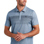 TravisMathew Mens Coastal Wrinkle Resistant Short Sleeve Polo Shirt - Heather Opal Blue
