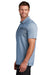 TravisMathew TM1MY402 Mens Coastal Wrinkle Resistant Short Sleeve Polo Shirt Heather Opal Blue Model Side