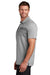 TravisMathew TM1MY402 Mens Coastal Wrinkle Resistant Short Sleeve Polo Shirt Heather Quiet Shade Grey Model Side