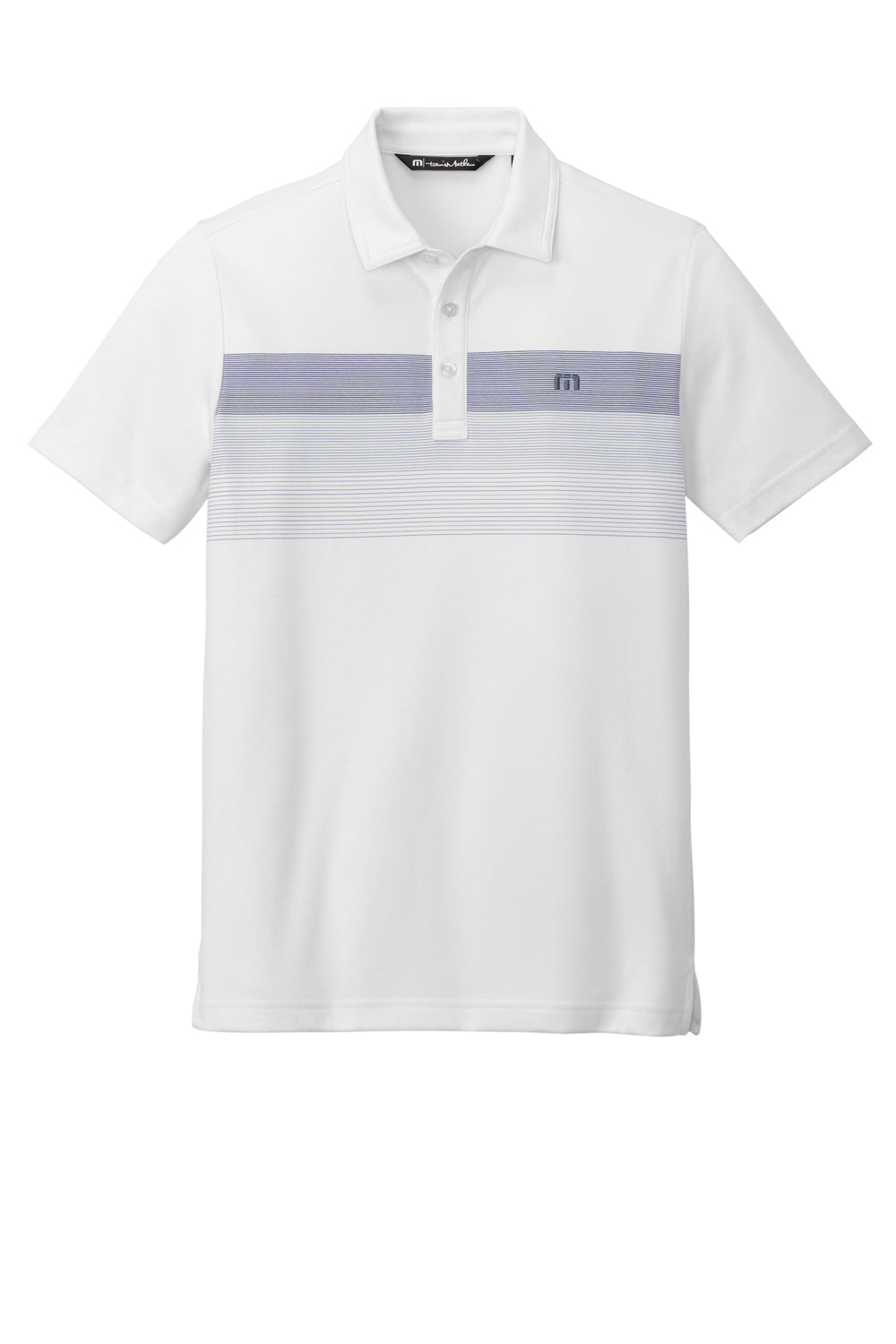 TravisMathew TM1MY402 Mens Coastal Wrinkle Resistant Short Sleeve Polo Shirt White Flat Front