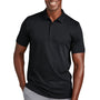 TravisMathew Mens Oceanside Geo Wrinkle Resistant Short Sleeve Polo Shirt - Black/Aegean Blue