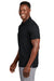 TravisMathew TM1MY403 Mens Oceanside Geo Wrinkle Resistant Short Sleeve Polo Shirt Black/Aegean Blue Model Side