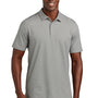 TravisMathew Mens Oceanside Geo Wrinkle Resistant Short Sleeve Polo Shirt - Heather Quiet Shade Grey/Dark Grey