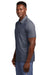 TravisMathew TM1MY404 Mens Oceanside Moisture Wicking Short Sleeve Polo Shirt w/ Pocket Heather Blue Nights Model Side