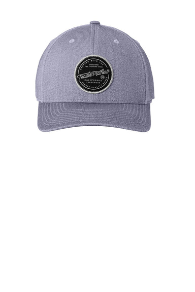 TravisMathew Hats TM1MZ334 Mens On Ice Patch Snapback Trucker Hat Heather Quiet Shade Grey Flat Front