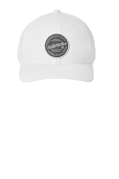 TravisMathew Hats TM1MZ334 Mens On Ice Patch Snapback Trucker Hat White Flat Front
