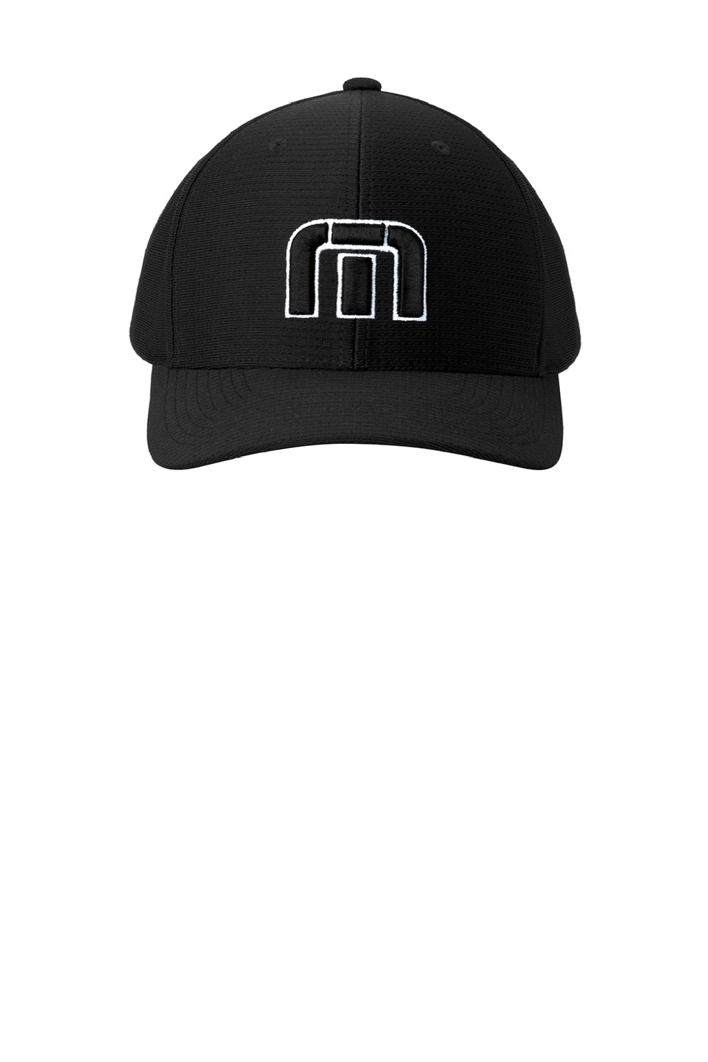 TravisMathew Hats TM1MZ335 Mens Front Icon Snapback Hat Black Flat Front