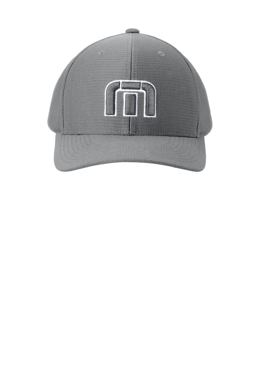 TravisMathew Hats TM1MZ335 Mens Front Icon Snapback Hat Quiet Shade Grey Flat Front