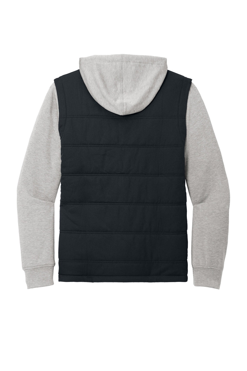 TravisMathew TM1MZ336 Mens Tides Up Wrinkle Resistant Full Zip Hooded Jacket Black/Heather Grey Flat Back