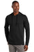 TravisMathew TM1MZ337 Mens Coveside Wrinkle Resistant Hooded Sweatshirt Hoodie w/ Pouch Pocket Black Model Front