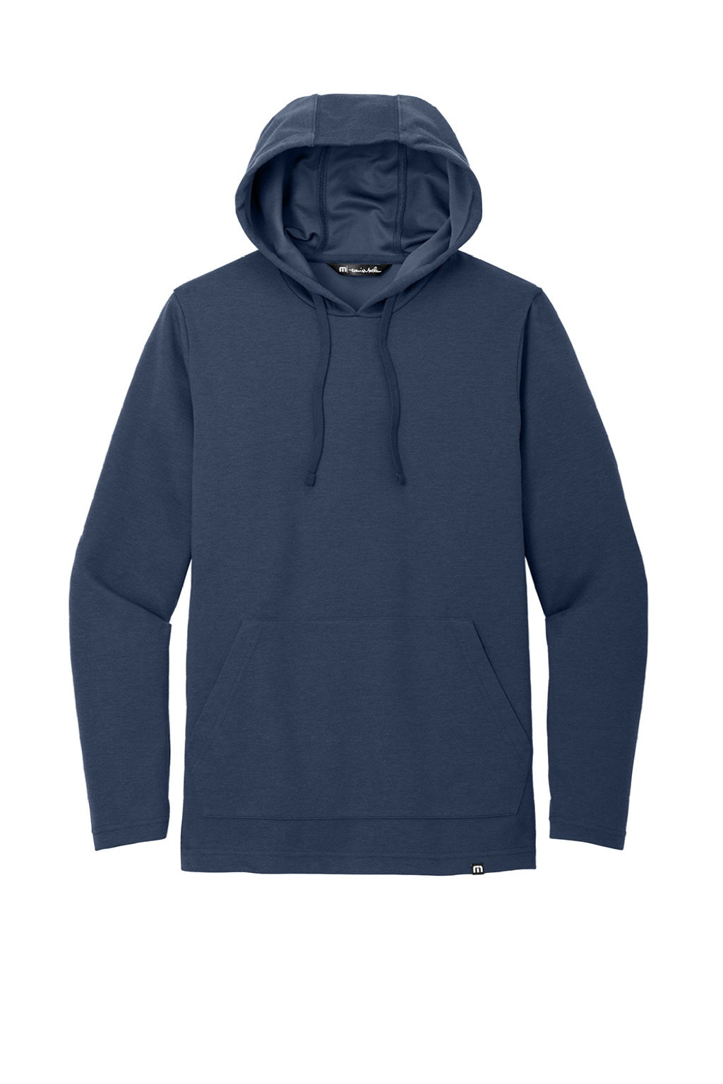 TravisMathew TM1MZ337 Mens Coveside Wrinkle Resistant Hooded Sweatshirt Hoodie w/ Pouch Pocket Night Blue Flat Front