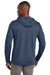 TravisMathew TM1MZ337 Mens Coveside Wrinkle Resistant Hooded Sweatshirt Hoodie w/ Pouch Pocket Night Blue Model Back