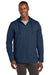TravisMathew TM1MZ338 Mens Balboa Full Zip Hooded Jacket Heather Night Blue Model Front