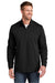 TravisMathew TM1MZ339 Mens Coveside Wrinkle Resistant 1/4 Zip Sweatshirt Black Model Front