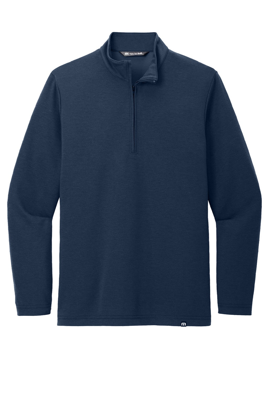 TravisMathew TM1MZ339 Mens Coveside Wrinkle Resistant 1/4 Zip Sweatshirt Night Blue Flat Front