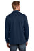 TravisMathew TM1MZ339 Mens Coveside Wrinkle Resistant 1/4 Zip Sweatshirt Night Blue Model Back