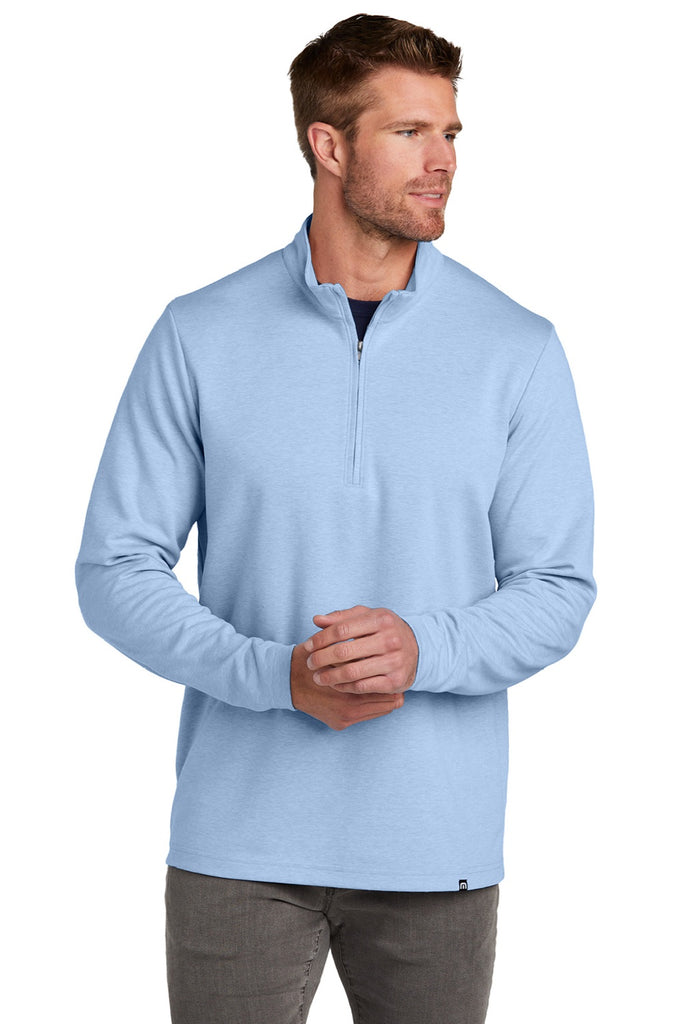 TravisMathew TM1MZ339 Mens Heather Light Blue Coveside Wrinkle