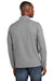 TravisMathew TM1MZ340 Mens Balboa Chest Stripe 1/4 Zip Sweatshirt w/ Pocket Heather Dark Grey Model Back