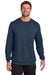 TravisMathew TM1MZ342 Mens Long Weekend Crewneck Sweatshirt Heather Night Blue Model Front