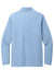 TravisMathew TM1MZ343 Mens Oceanside Moisture Wicking Long Sleeve Polo Shirt Heather Allure Blue Flat Back