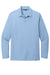 TravisMathew TM1MZ343 Mens Oceanside Moisture Wicking Long Sleeve Polo Shirt Heather Allure Blue Flat Front