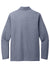 TravisMathew TM1MZ343 Mens Oceanside Moisture Wicking Long Sleeve Polo Shirt Heather Blue Nights Flat Back