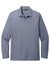 TravisMathew TM1MZ343 Mens Oceanside Moisture Wicking Long Sleeve Polo Shirt Heather Blue Nights Flat Front