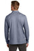 TravisMathew TM1MZ343 Mens Oceanside Moisture Wicking Long Sleeve Polo Shirt Heather Blue Nights Model Back