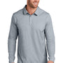 TravisMathew Mens Oceanside Moisture Wicking Long Sleeve Polo Shirt - Heather Quiet Shade Grey