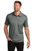 TravisMathew TM1MZ344 Mens Sunsetters Moisture Wicking Short Sleeve Polo Shirt w/ Pocket Heather Black Model Front