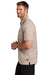 TravisMathew TM1MZ344 Mens Sunsetters Moisture Wicking Short Sleeve Polo Shirt w/ Pocket Heather Portabella Model Side