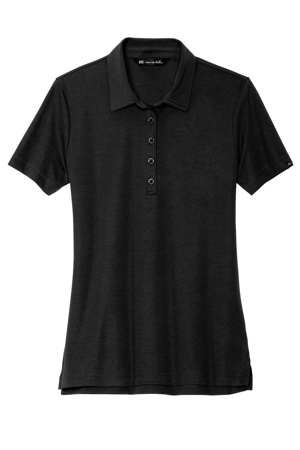 TravisMathew TM1WW001 Womens Oceanside Wrinkle Resistant Short Sleeve Polo Shirt Black Flat Front