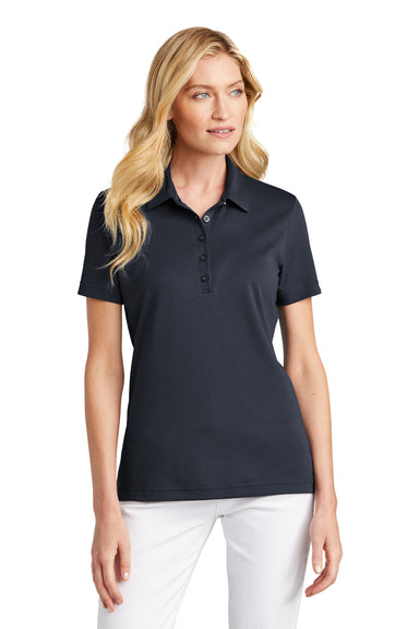 TravisMathew TM1WW001 Womens Oceanside Wrinkle Resistant Short Sleeve Polo Shirt Blue Nights Model Front