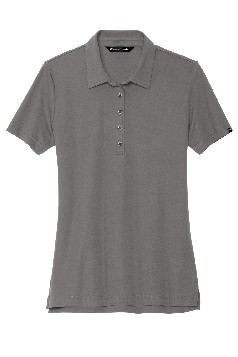 TravisMathew TM1WW001 Womens Oceanside Wrinkle Resistant Short Sleeve Polo Shirt Quiet Shade Grey Flat Front