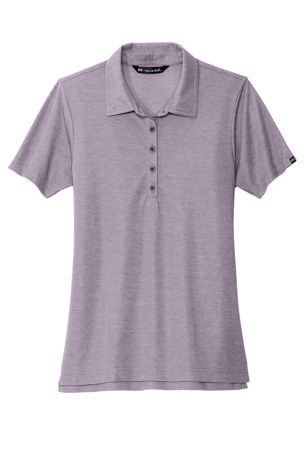TravisMathew TM1WW002 Womens Oceanside Moisture Wicking Short Sleeve Polo Shirt Heather Sage Purple Flat Front