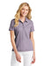 TravisMathew TM1WW002 Womens Oceanside Moisture Wicking Short Sleeve Polo Shirt Heather Sage Purple Model Front