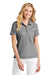 TravisMathew TM1WW002 Womens Oceanside Moisture Wicking Short Sleeve Polo Shirt Heather Quiet Shade Grey Model Front