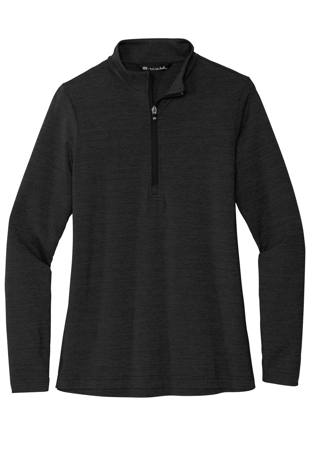 TravisMathew TM1WW003 Womens Crestview 1/4 Zip Sweatshirt Black Flat Front