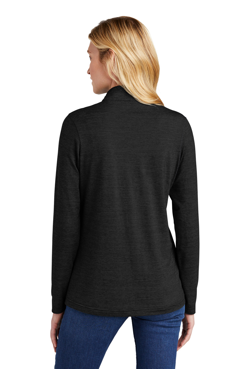 TravisMathew TM1WW003 Womens Crestview 1/4 Zip Sweatshirt Black Model Back