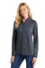 TravisMathew TM1WW003 Womens Crestview 1/4 Zip Sweatshirt Heather Vintage Indigo Blue Model 3Q