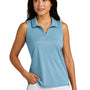 TravisMathew Womens Coto Performance Wrinkle Resistant Sleeveless Polo Shirt - Heather Brilliant Blue