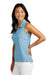 TravisMathew TM1WX001 Womens Coto Performance Wrinkle Resistant Sleeveless Polo Shirt Heather Brilliant Blue Model Side