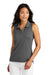 TravisMathew TM1WX001 Womens Coto Performance Wrinkle Resistant Sleeveless Polo Shirt Quiet Shade Grey/Black Model Front
