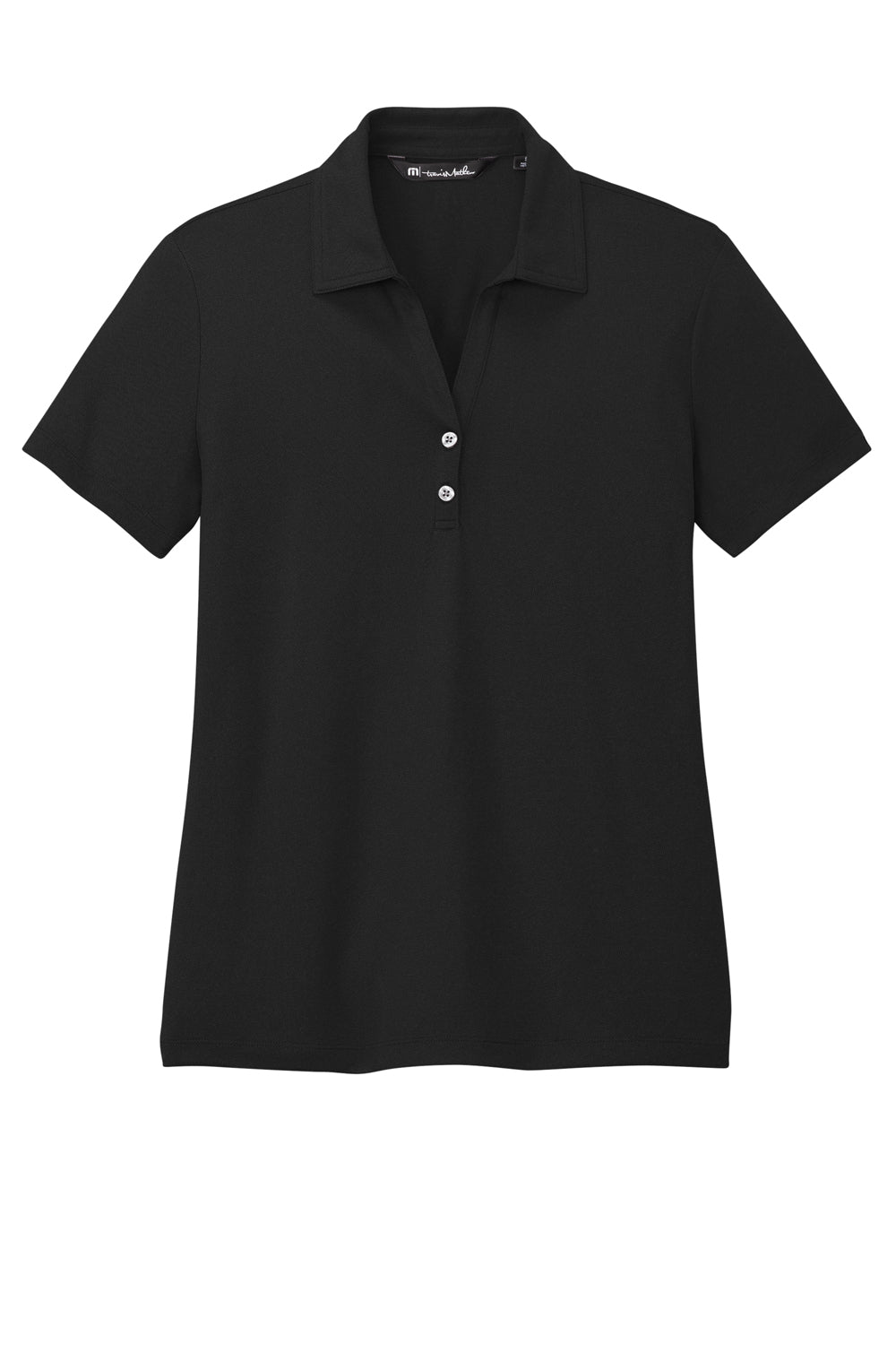 TravisMathew TM1WX002 Womens Coto Performance Wrinkle Resistant Short Sleeve Polo Shirt Black Flat Front